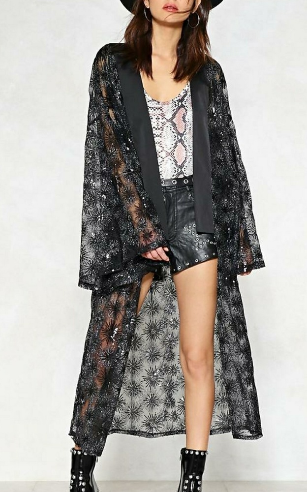 What A Star Sequin Kimono Duster
